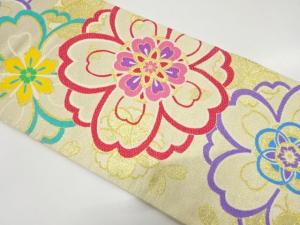 アンティーク　八重桜模様織り出し袋帯（材料）